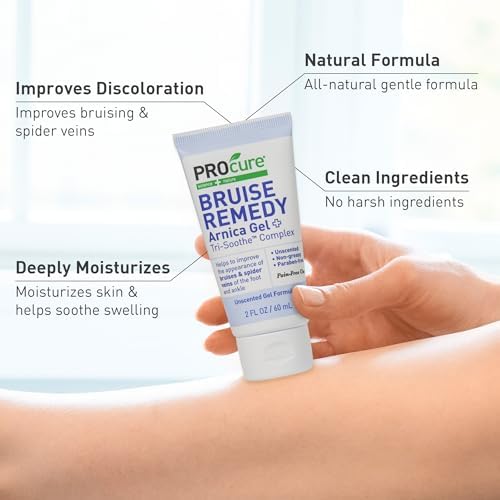 PROcure Remedy Gel with Arnica, Helps Improve the Appearance of Bruises & Spider Veins on the Foot and Ankle, Unscented & Paraben Free with Soft Touch Applicator, 2 Fl Oz