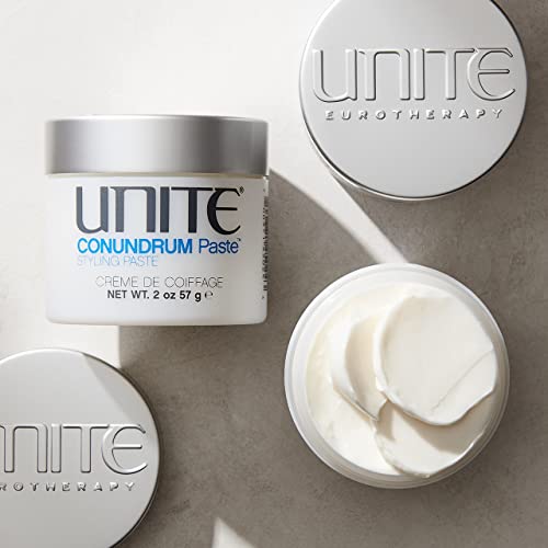 UNITE Hair – CONUNDRUM Paste – 3-in-1 Styling Cream, Wax & Paste, Hold, Protects UV/Heat Damage, 2oz
