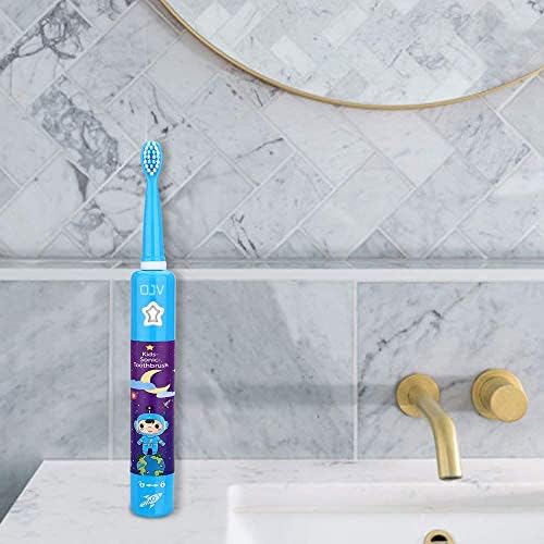 OJV 8620 Musical Electric Toothbrushes for Kids Children, 3 Modes 2 Min Timer, 6 Bristles Rechargeable Power Smart Sonic Music Play Song Toothbrush for Girls Age 3-14 with Wall Mounted Holder (Blue)