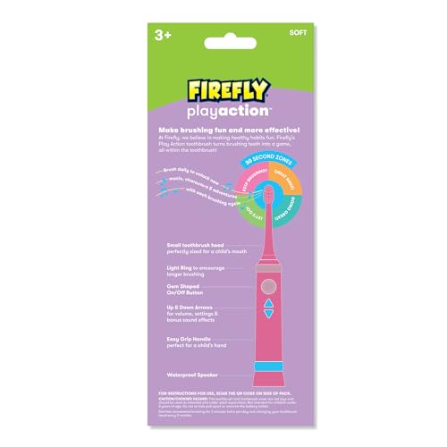 FIREFLY Play Action Trolls Smart Sonic Toothbrush Kit, Interactive Electric Toothbrush with Lights, Music and Games, Batteries Included, Ages 3+