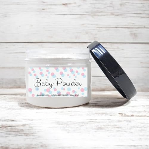 Body Powder for Women & Men Scented Baby Powder (classic powder fresh scent), Perfume Dusting Powder, Bath Powder with Fragrance & Essential Oils, Talc Free, 8oz Container, Made in USA