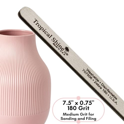 Tropical Shine Zebra Nail File 180/180 Grit (Fifty Pack)