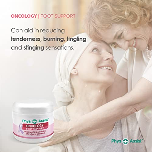 PhysAssist Oncology Foot Support, Soothing, Calming and Hydrating After Chemo. Non irritant, Clinically Tested. 4 oz Jar