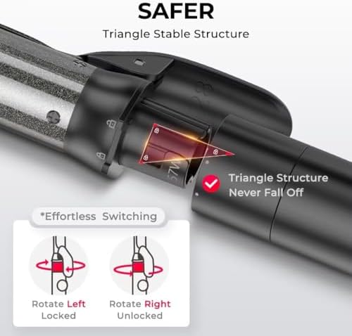 TYMO Curling Iron Set - 3 in 1 Ceramic Hair Curler 1/2, 1, 1 1/2 Inch, Professional Ionic Curling Wand for Travel, Fast Heating, 5 Temps & Dual Voltage for Shiny Defined Curls to Beach Waves