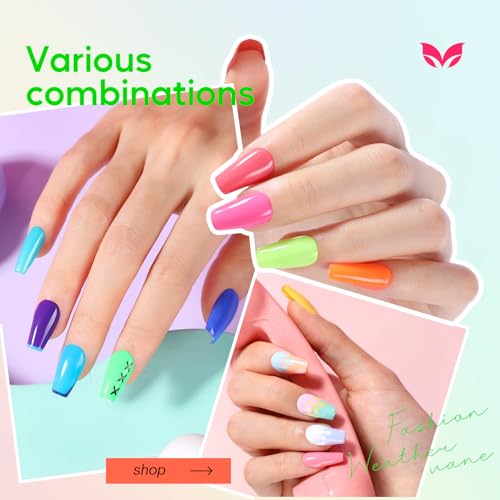 Morovan Nail Polish Set Fingernail: 48PC Air Quick Dry Nail Polish Kit with 2PC Base Top Coat Regular Nail Polish Pack Finger Nail Polish Bulk Gift for Women Girls