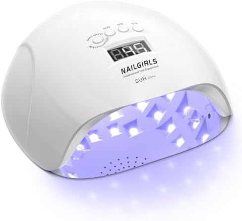 NAILGIRLS 150W UV LED Nail Lamp with Auto Sensor - Fast Curing Gel Polish Acrylic Nail Dryer, UV Nail Light 4 Timer Settings, 36 LED Beads and Automatic Sensor for Home Salon Use