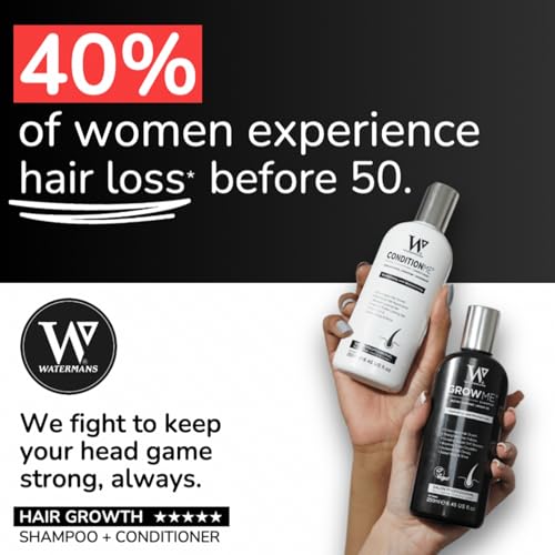 Watermans Hair Growth Shampoo and Conditioner Routine Set for Anti-Thinning Hair, Biotin DHT Blocker Women & Men Color-Safe Shampoo for Hair Loss & Hair Wellness
