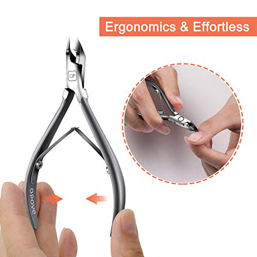 Cuticle Nippers Salon Grade for Manicurist Extremely Sharp Effortless Cuticle Trimmer Precise Clippers Pedicure Manicure Nail Care Tool, opove X7 mini, Space Gray