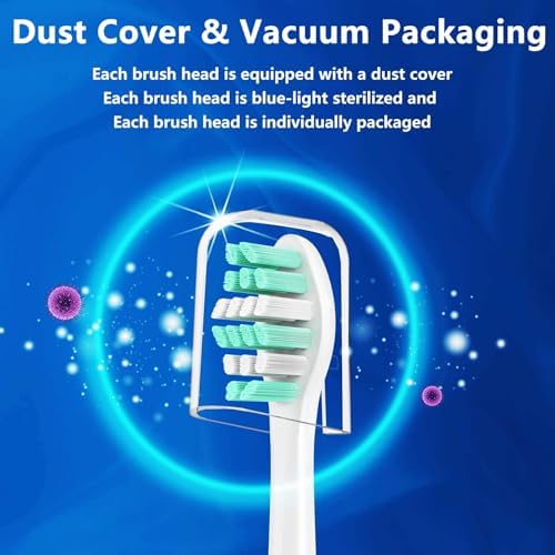Replacement Toothbrush Heads for Philips Sonicare C2 Replacement Heads 10 Pack Vivena (White, Small)