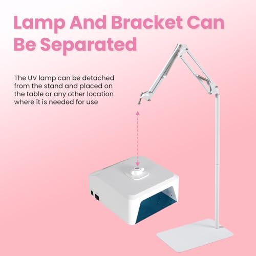 UV Foot Lamp, 78W Hanging Pedicure Lamp, Cordless UV Lihgt for Feet, LED Nail Light on an Arm, Wireless Gel Nail Polish Curing Floor Light for Nails (Whole Floor Lamp)