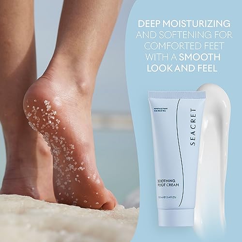 SEACRET Foot Cream - Enriched with Tea Tree Oil, Shea Butter, Cocoa Butter, Olive Oil, and Dead Sea Minerals
