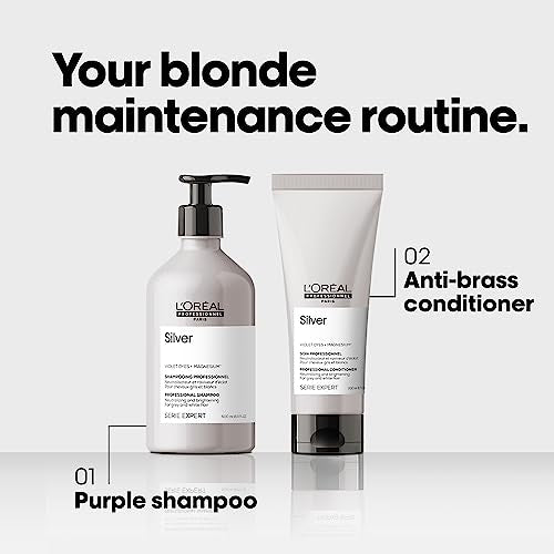 L'Oréal Professionnel Paris Color Depositing Purple Shampoo - Neutralizes Unwanted Yellow Tones For Natural, Color-Treated or Bleached, White & Blonde Hair
