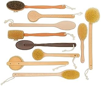 REDECKER Bath and Foot Brush - Extra-Long Oiled Beechwood Handle - Stiff Tampico Fiber Bristles Exfoliate Skin - 24 inches - Wood Scrub Brush with Long Handle - Made in Germany