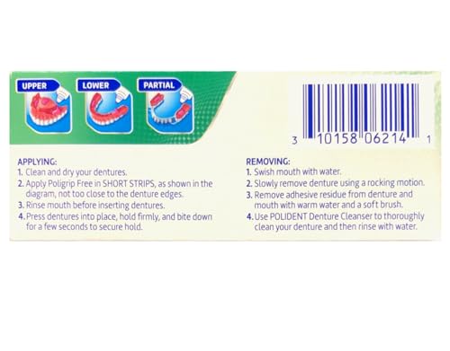 Poligrip (Pack of 5) Super Denture Adhesive Cream - Strong, All-Day Hold, Zinc Free, No Artificial Flavors or Colors - 0.75 Oz Each