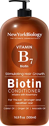 New York Biology Biotin Conditioner for Hair Growth and Thinning Thickening Formula for Hair Loss Treatment For Men & Women Anti Dandruff - 16.9 fl Oz