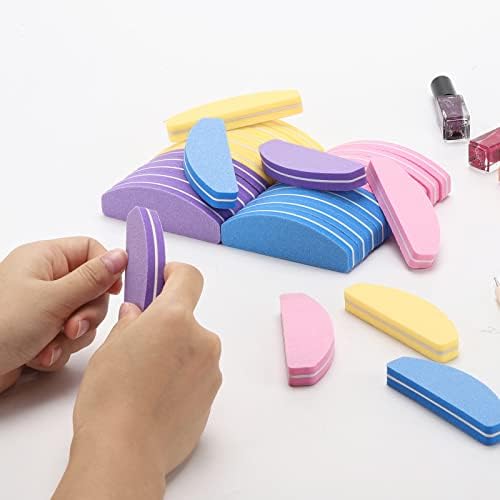 80 Count Mini Nail Buffers Kit, 100/180 Grit Buffing Blocks Small Nail Files for Acrylic and Natural Nails