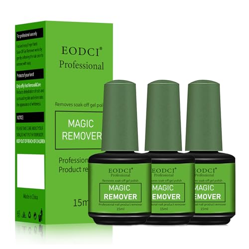 3Pcs Magic Nail Polish Remover, Soak-Off Quick,Quickly & Easily Professional Remove Gel Nail Polish, Gel Polish Remover for Nails