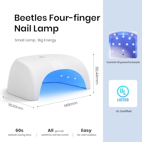 Beetles Gel Polish UV LED Nail Lamp, Fast Drying Nail Dryer Compact Manicure Light with Timer Setting Sensor Elegant Shell UV Light for Gel Nails DIY Home Gift for Her