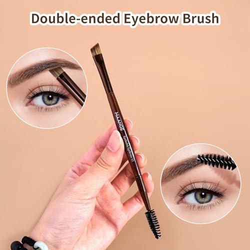MAANGE 14-Piece Makeup Brush Set with Aluminum Ferrule- Premium Synthetic Makeup Brushes Kit Foundation Powder Brush Eye Shadow for Beginners & Professionals(Dark Coffe)