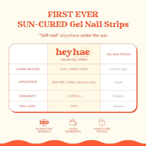Semi Cured Gel Nail Strips | No LED Lamp Needed | Easy Apply & Remove, Salon Quality | Includes 28 Strips, 1 Prep Pads, Nail File & Wooden stick - Hey, Love Me, Love Me Not