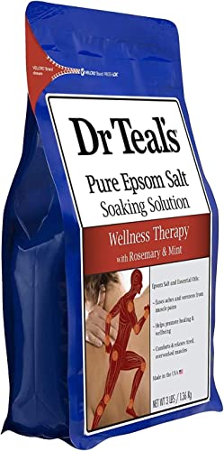 Dr. Teal's Pure Epsom Salt Soaking Solution Gift Set (3 Pack, 3lbs ea.) - Soothe & Sleep Lavender, Relax & Relief Eucalyptus with Spearmint, Wellness Therapy with Rosemary & Mint