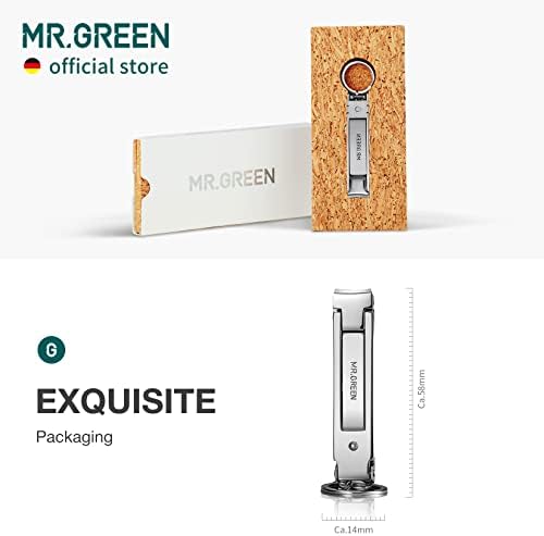 MR.GREEN Collapsible Nail Clippers Small and Thin Portable Travel Nail Scissors Cutter Stainless Steel Manicure Tools with Nail Files (Eco-Packaging)