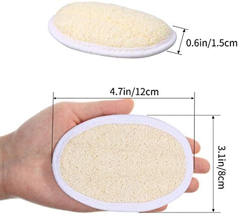 18 Packs Exfoliating Loofah Sponge Pads Facial Body Bath Shower Loofah Sponge Pad Natural Exfoliating Scrubber Brush for Men Women