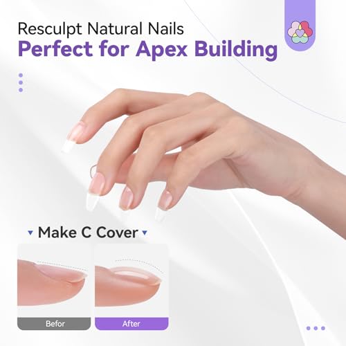 SAVILAND Builder Nail Gel Kit with Nail Drill: Clear Pink Nude White Gel Builder for Nails VE Castor Oil Ultra - Hard Gel with U V Lamp Base Top Coat for Nail Apex Extension Strengthener SSProAcryl X