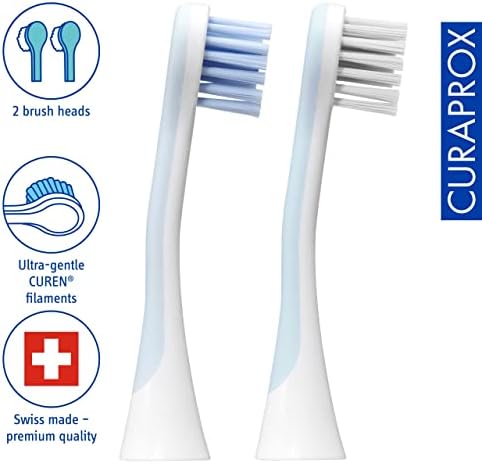 Curaprox Hydrosonic Brush Heads Sensitive Duo – for Gentle Gum Care & Daily Cleaning | Sonic Toothbrush Replacement Heads, 2-Pack | Swiss Made