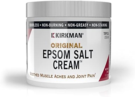 Kirkman – Epsom Salt Cream – 4oz Cream – Gluten Free – Casein Free