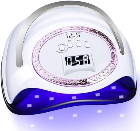 288W UV Nail Lamp, LKE Nail Dryers Professional UV LED Nail Lamp UV Light for Gel Nails with 66pcs Light Beads 4Timers LCD Display and Auto Sensor for Salon and Home