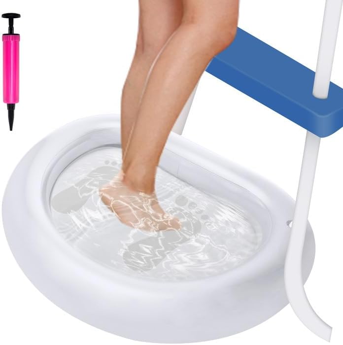 Inflatable Pool Foot Bath Basin, Foot Soaking Bath Basin for Pool Entry Ladder, Swimming Pool Clean Feet, Home Spa Treatment (1 Pack)