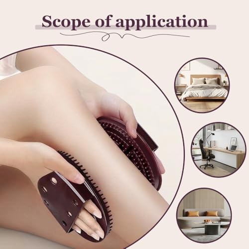 Meridian Brush Massage Brush, New Beauty Salon Professional Custom Meridian Brush, Meridian Massage Brush, Full Body Relaxation Comb, Portable Body Handheld Wood Therapy Massage Tools (Light Purple)