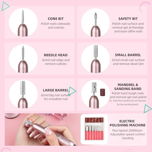 Acrylic Nails Kit Set 29 Colors with UV Lamp & Electric Drill, 2x60ml Monomer - All-in-One Nail Art Supplies for Beginners with Everything