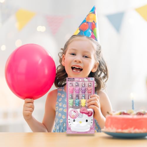 Townley Girl Hello Kitty and Friends 8 Pack Non-Toxic Peel-Off Shimmer and Opaque, Water-Based Safe Nail Polish Set with Nail Dryer for Kids, AA Batteries Not Included, Ages 3 and Up