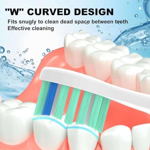 Replacement Heads Compatible with Philips Sonicare Toothbrush C1 C2 C3 A3 W3 G2 G3 4100 5100 6100 1100 2100 3100, Toothbrush Heads Brush Head, 12 White