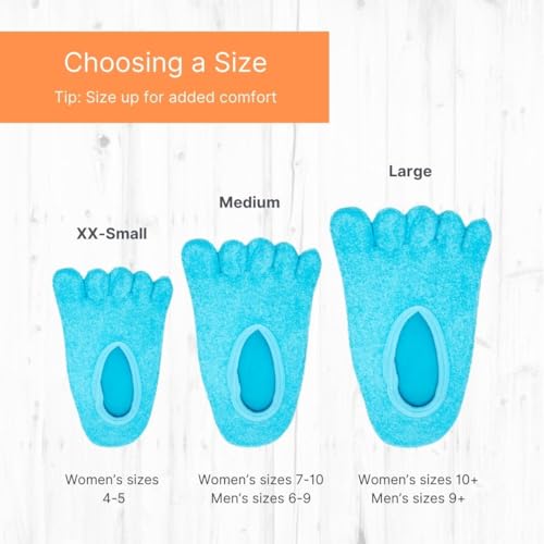 NatraCure 5-Toe Gel Lined Foot Moisturizing Socks – Aloe & Shea Infused Fuzzy Hydrating Socks for Women & Men - Soft Feet Moisturizer Spa & Pedicure Socks for Dry Cracked Heels, Calluses - Medium