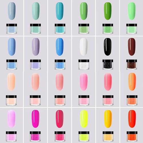 24 Color Acrylic Nail Powder Set, Acrylic Powder Set, Nail DIY Art Design, Acrylic Nail Art 3D Nail Sculpture French Nail Extension, Gift for Women