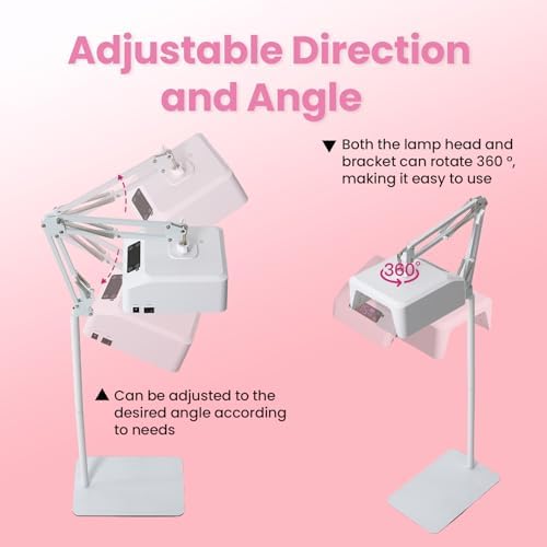 UV Foot Lamp, 78W Hanging Pedicure Lamp, Cordless UV Lihgt for Feet, LED Nail Light on an Arm, Wireless Gel Nail Polish Curing Floor Light for Nails (Whole Floor Lamp)