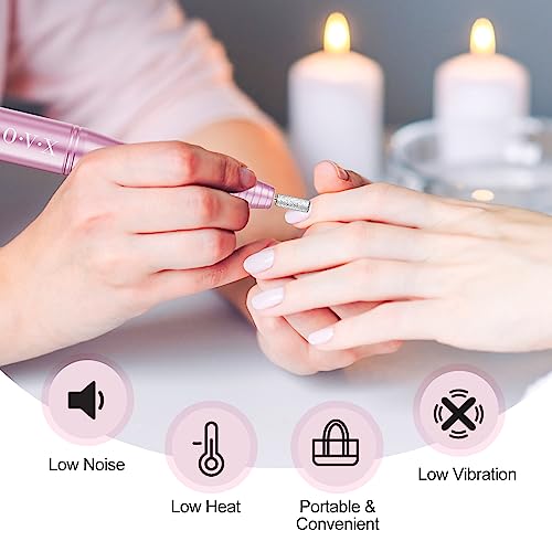 Portable Electric Nail Drill Machine, Professional 20000 RPM USB Manicure Pedicure Drills for Acrylic Nails Gel Polishing Shape Tools