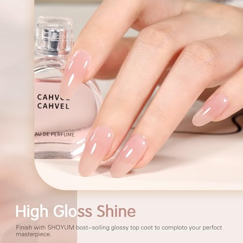 Jelly Nude Gel Nail Polish Set 6 Colors Neutral Sheer Light Pink Purple Gel Polish Kit Translucent Soak off Uv Nail Gel Diy Manicure 2024 New Nail Trend Nail Polish Gift