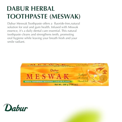 Dabur Fluoride Free Toothpaste – Sensitive Toothpaste with Miswak for Gum Health – Enamel Protection & Tartar Remover for Teeth – Plaque Remover – Gums & Freshens Breath (Pack of 3)