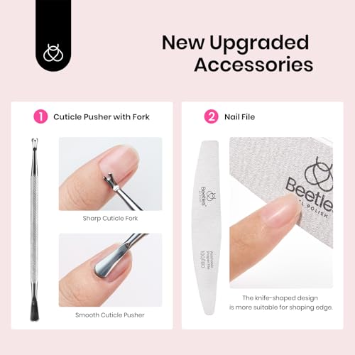 Beetles Nail Prep Kit Nail Dehydrator and Primer Nail Care Tool Kit 20ml Large Capacity Acid-Free & Hema-Free Dehydrate Bond Primer with Manicure Tools for Acrylic Nail Gifts for Women