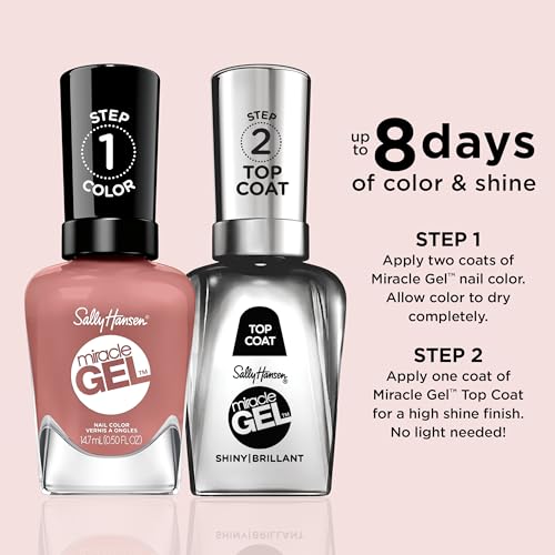 Sally Hansen Miracle Gel™, Wild & Free, Long Lasting, Gel-Like Formula, No UV Lamp Needed, Pink Nail Polish