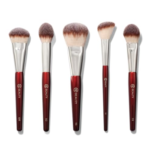 BK BEAUTY - CORE LINE EXTENSION FACE SET (5PC) - Professional Makeup Brush Set for Liquid, Cream & Powder | Premium Makeup Brushes for Flawless Application