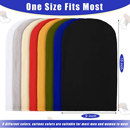 8 Pieces Unisex Dreadlock Cap Dreadlock Spandex Cap Long Hair Dreads Head Wrap Sleep Bonnet Full Cover for Men, 15 x 9 Inch (Multi Color)