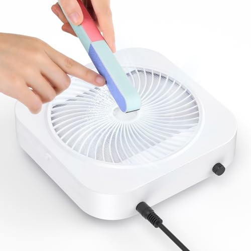 Lictin Nail Dust Collector with Reusable Filter, Adjustable Nail Vacuum Dust Collector Extractor Electric Dust Suction Machine for Acrylic Gel Nail Polishing White