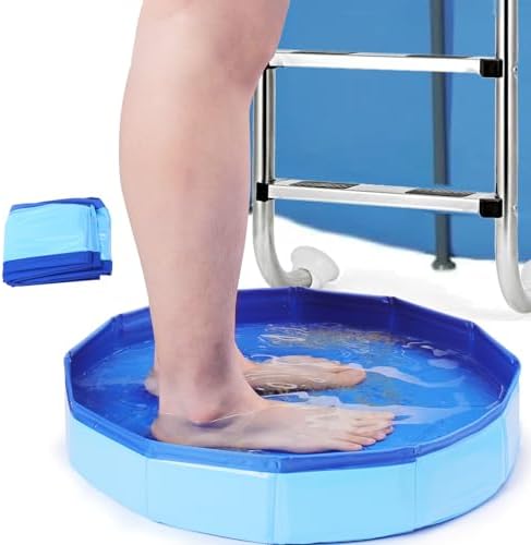 Mity rain Pool Foot Bath - Inflatable-Free and Foldable, Foot Soaking Bath Basin Portable for Pool Entry, Swimming Pools above Ground Essentials Swimming Pool Clean Feet Accessories, Blue