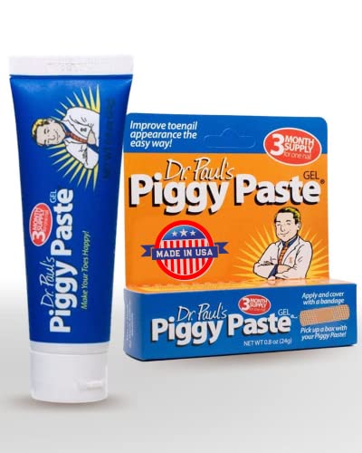 Dr. Paul's Piggy Paste Gel: Fast Acting Solution for Thick, Brittle, Yellow Nails, Restores Clear, Healthy Toenails & Fingernails, Easy, Mess Free Application Doctor Recommended Formula