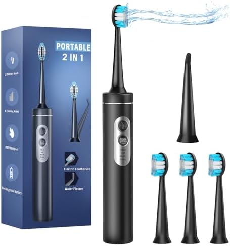 Water Floss Electric Toothbrush, Four-Mode Three-in-one Dental Cleaning Set, More Functions, Better Protection of Teeth
